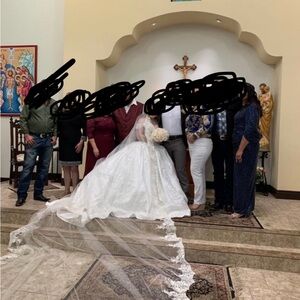 Elegant White Wedding Dress with Lace Train